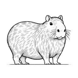 Desenho de Capivara Desenho Colorir Imprimir 023