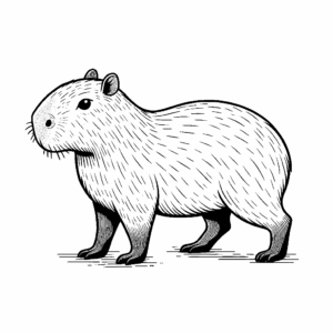 Desenho de Capivara Desenho Colorir Imprimir 024