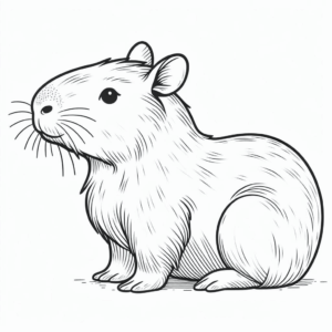 Desenho de Capivara Desenho Colorir Imprimir 025