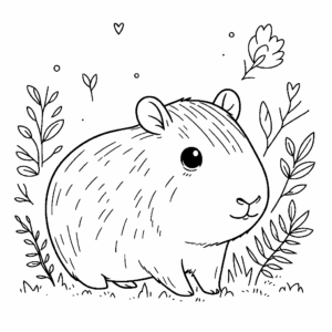 Desenho de Capivara Desenho Colorir Imprimir 026