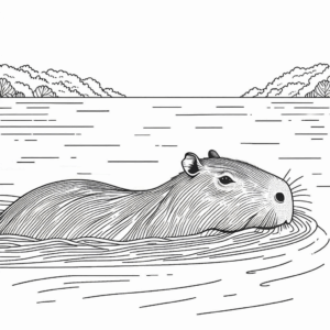 Desenho de Capivara Desenho Colorir Imprimir 028