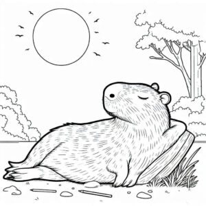 Desenho de Capivara Desenho Colorir Imprimir 030