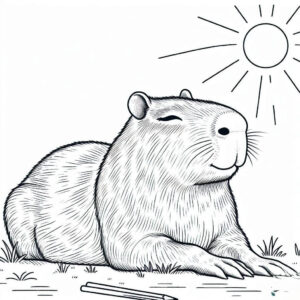 Desenho de Capivara Desenho Colorir Imprimir 031