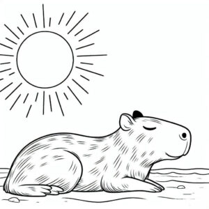 Desenho de Capivara Desenho Colorir Imprimir 032