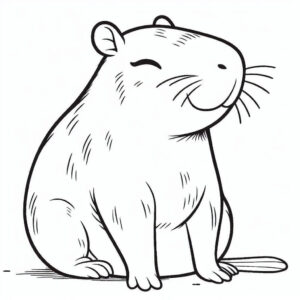 Desenho de Capivara Desenho Colorir Imprimir 033