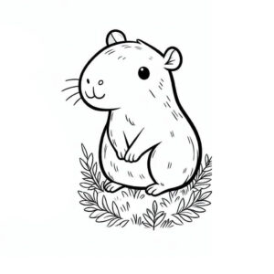 Desenho de Capivara Desenho Colorir Imprimir 034