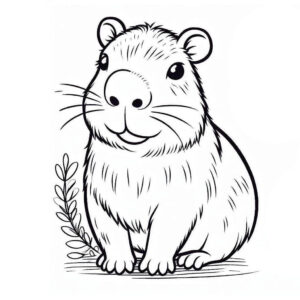 Desenho de Capivara Desenho Colorir Imprimir 035