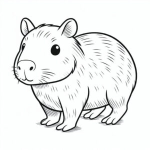 Desenho de Capivara Desenho Colorir Imprimir 036