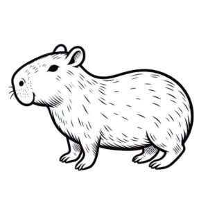 Desenho de Capivara Desenho Colorir Imprimir 038