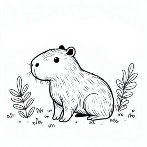 Desenho de Capivara Desenho Colorir Imprimir 041