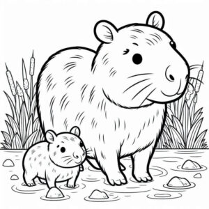 Desenho de Capivara Desenho Colorir Imprimir 042