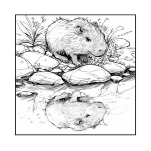 Desenho de Capivara Desenho Colorir Imprimir 043