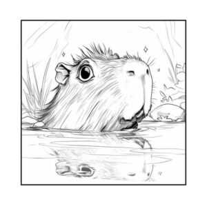 Desenho de Capivara Desenho Colorir Imprimir 044