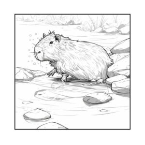 Desenho de Capivara Desenho Colorir Imprimir 045