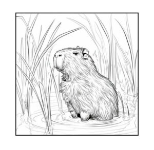 Desenho de Capivara Desenho Colorir Imprimir 046