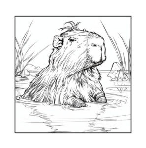 Desenho de Capivara Desenho Colorir Imprimir 047
