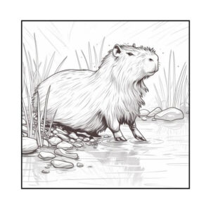 Desenho de Capivara Desenho Colorir Imprimir 050