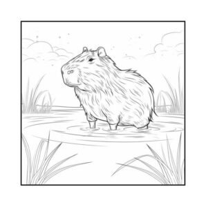 Desenho de Capivara Desenho Colorir Imprimir 052