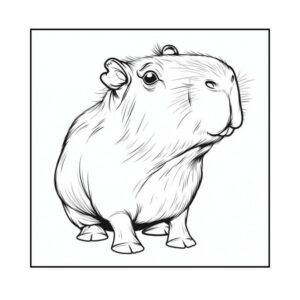 Desenho de Capivara Desenho Colorir Imprimir 054