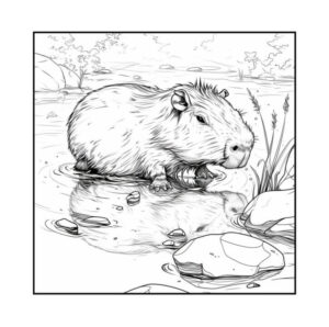Desenho de Capivara Desenho Colorir Imprimir 055