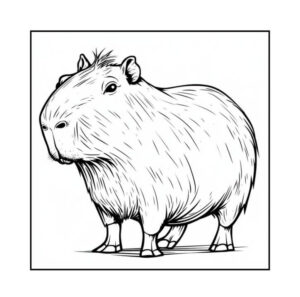 Desenho de Capivara Desenho Colorir Imprimir 056