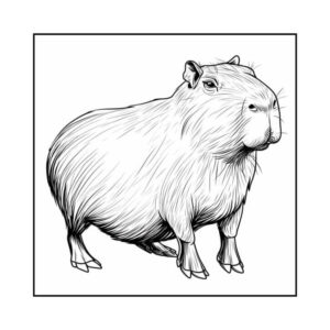Desenho de Capivara Desenho Colorir Imprimir 057
