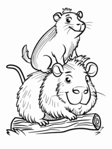 Desenho de Capivara Desenho Colorir Imprimir 064