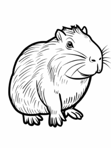 Desenho de Capivara Desenho Colorir Imprimir 068