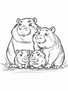 Desenho de Capivara Desenho Colorir Imprimir 070