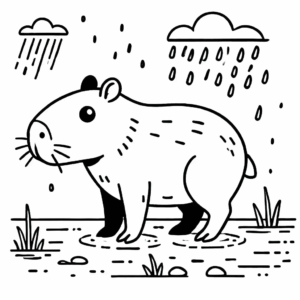 Desenho de Capivara Desenho Colorir Imprimir 074