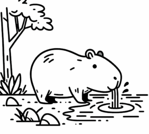 Desenho de Capivara Desenho Colorir Imprimir 075