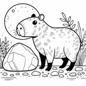 Desenho de Capivara Desenho Colorir Imprimir 076
