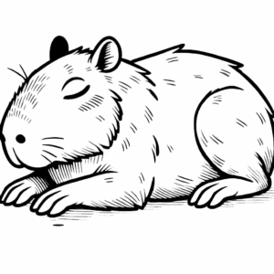 Desenho de Capivara Desenho Colorir Imprimir 077