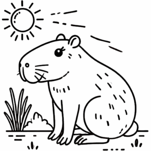 Desenho de Capivara Desenho Colorir Imprimir 078