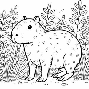 Desenho de Capivara Desenho Colorir Imprimir 079