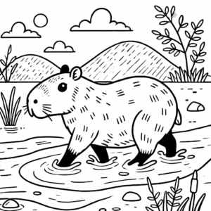 Desenho de Capivara Desenho Colorir Imprimir 080
