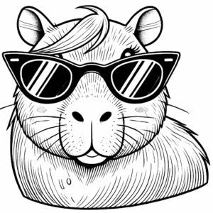 Desenho de Capivara Desenho Colorir Imprimir 083
