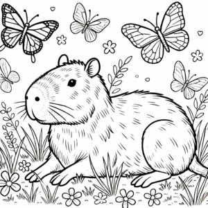 Desenho de Capivara Desenho Colorir Imprimir 086