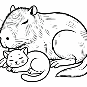 Desenho de Capivara Desenho Colorir Imprimir 087