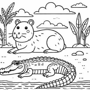 Desenho de Capivara Desenho Colorir Imprimir 088