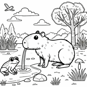 Desenho de Capivara Desenho Colorir Imprimir 090