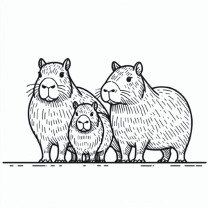 Desenho de Capivara Desenho Colorir Imprimir 093