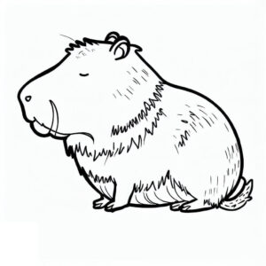 Desenho de Capivara Desenho Colorir Imprimir 098
