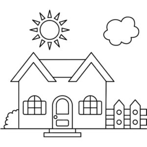 Desenho de Casa Desenho Colorir Imprimir 027