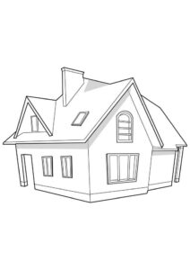 Desenho de Casa Desenho Colorir Imprimir 031