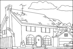 Desenho de Casa Desenho Colorir Imprimir 047