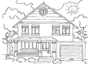 Desenho de Casa Desenho Colorir Imprimir 061
