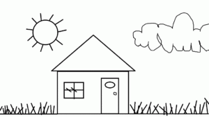 Desenho de Casa Desenho Colorir Imprimir 070