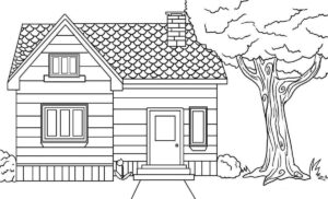 Desenho de Casa Desenho Colorir Imprimir 078