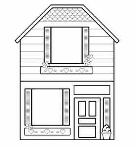 Desenho de Casa Desenho Colorir Imprimir 080